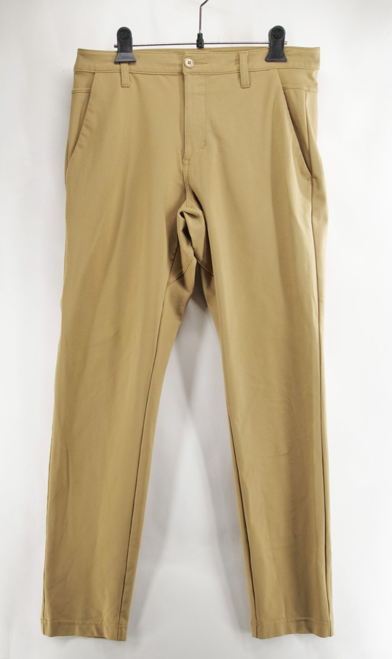 BYLT Premium Basics Everyday Pant 2.0 Slim Fit Khaki Tan Men 33x29 Stretch Chino